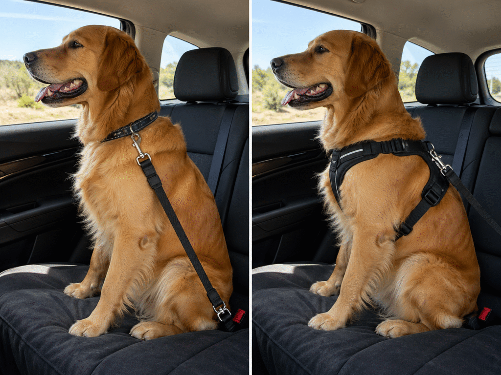 Dog car harness provide full support to the dog's body